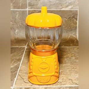 Target Bullseye Halloween 9” Glass Pumpkin Gumball Candy Canister New
